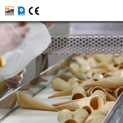 Produktywność klasy komercyjnej Barquillo stożkowa maszyna z regulowaną prędkością