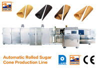 Certyfikat CE Automatyczna linia produkcyjna cukru szyszkowego z szybkim nagrzewaniem Piekarnik, 63 płytki do pieczenia Lody Stożek Productio